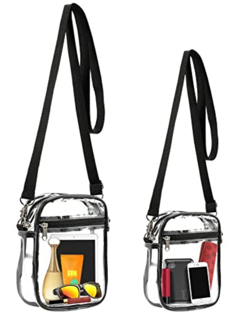 Clear Crossbody Bag Set Stadium Approved PVC Messenger Purse